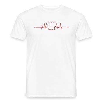 Battement de cœur bouillant pour les amateurs de cuisine - T-shirt homme - blanc - Devant - AI Model Male 178 dark (178cm)