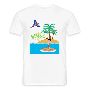 Paradis - T-shirt homme - blanc - Devant - AI Model Male 178 dark (178cm)