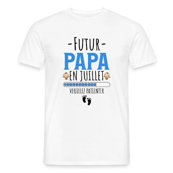 futur papa cadeau papa naissance - T-shirt homme - blanc - Devant - AI Model Male 178 dark (178cm)