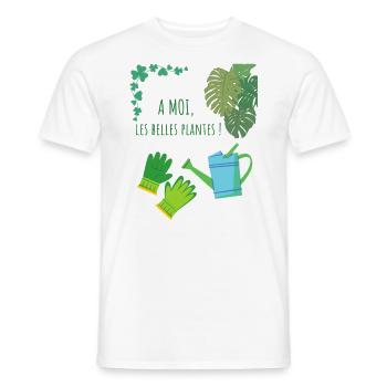 T-shirt jardinage humour - T-shirt homme - blanc - Devant - AI Model Male 178 dark (178cm)