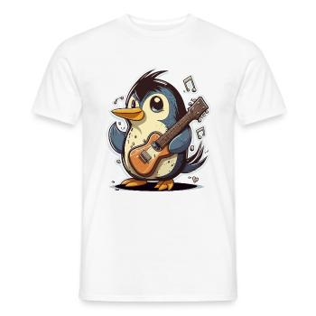 Rockin Penguin - Men's T-Shirt - white - Front - AI Model Male 178 dark (178cm)