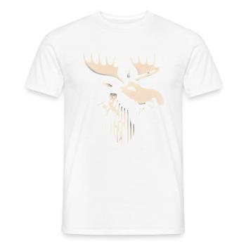 Majestic Moose Head Illustration - Men's T-Shirt - white - Front - AI Model Male 178 dark (178cm)