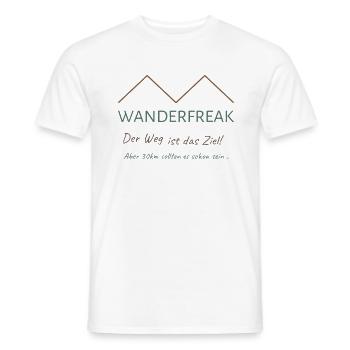 Wanderfreak Der Weg ist das Ziel aber 30 km sollte - Männer T-Shirt - Weiß - Vorne - AI Model Male 178 dark (178cm)