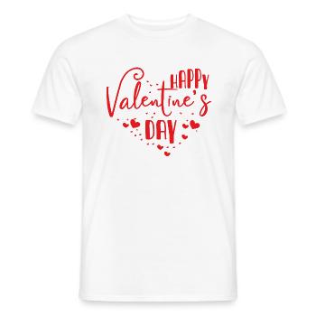 Bonne Saint-Valentin coeur - T-shirt homme - blanc - Devant - AI Model Male 178 dark (178cm)