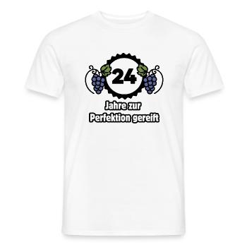 24. Geburtstag - 24 Jahre zur Perfektion gereift - Männer T-Shirt - Weiß - Vorne - AI Model Male 178 dark (178cm)