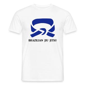 BJJ Blue Belt Clothing - Men's T-Shirt - white - Front - AI Model Male 178 dark (178cm)