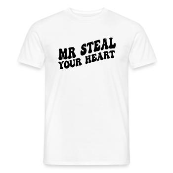 Monsieur Volez votre cœur - T-shirt homme - blanc - Devant - AI Model Male 178 dark (178cm)