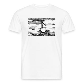 Bateau dans la mer - T-shirt homme - blanc - Devant - AI Model Male 178 dark (178cm)