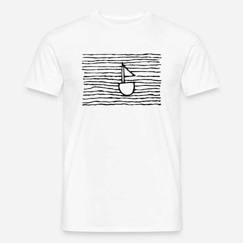 Boot im Meer - Männer T-Shirt - Weiß