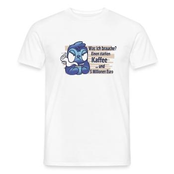 Faultier mit Kaffee: Lustiger Spruch - Männer T-Shirt - Weiß - Vorne - AI Model Male 178 dark (178cm)