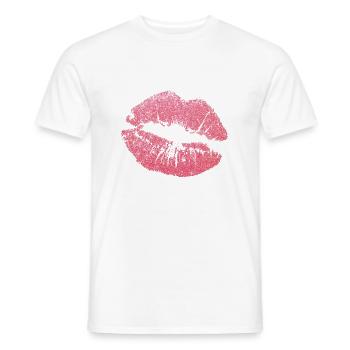 Kiss Kiss / Kuss / Kussmund / Lippen / Geschenk - Männer T-Shirt - Weiß - Vorne - AI Model Male 178 dark (178cm)