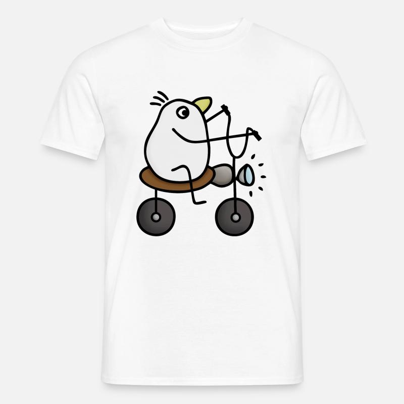 Vogel Motorradfahrer Chopper - Männer T-Shirt - Weiß