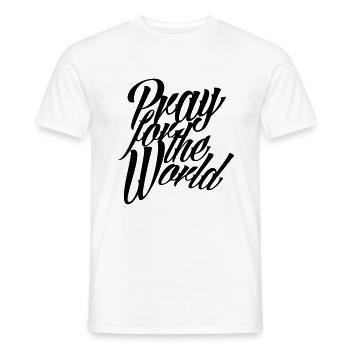 PRIEZ POUR LE MONDE - T-shirt homme - blanc - Devant - AI Model Male 178 dark (178cm)