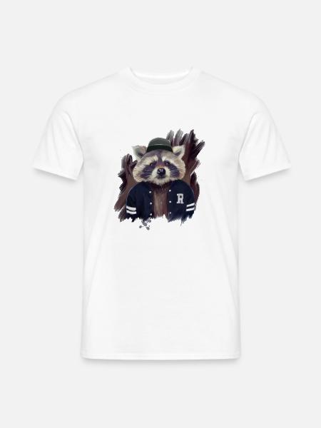 waschbär - Männer T-Shirt - Weiß