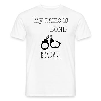 My name is Bond - Bondage 1c - Männer T-Shirt - Weiß - Vorne - AI Model Male 178 dark (178cm)
