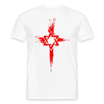 Juifs Messianiques Chrétiens Juifs David Star Cross - T-shirt homme - blanc - Devant - AI Model Male 178 dark (178cm)