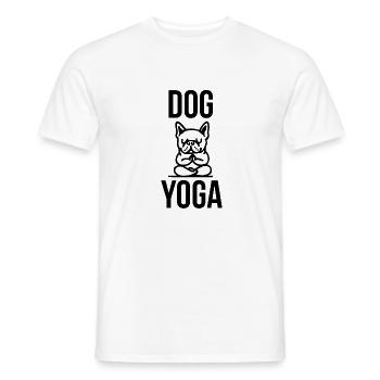Yoga Yoga Exercise Dog Dog Dog Sport Gift - Men's T-Shirt - white - Front - AI Model Male 178 dark (178cm)
