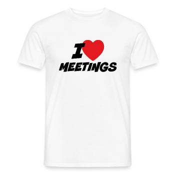 Ich liebe Meetings - Männer T-Shirt - Weiß - Vorne - AI Model Male 178 dark (178cm)