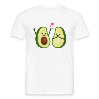 Glückliche Avocados - Paar - Valentinstag - Liebe - Männer T-Shirt - Weiß - Vorne - AI Model Male 178 dark (178cm)