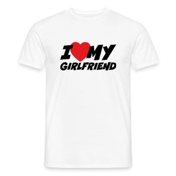 I Love my Girlfriend - Men's T-Shirt - white - Front - AI Model Male 178 dark (178cm)