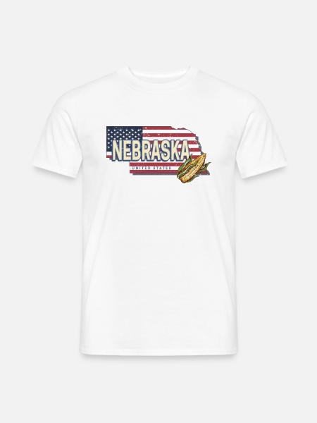 Nebraska Vereinigte Staaten Landkarte Souvenir - Männer T-Shirt - Weiß