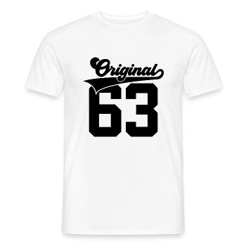 63RD BIRTHDAY 1963 ORIGINAL 63 - Men's T-Shirt - white - Front - AI Model Male 178 dark (178cm)