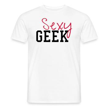 Sexy Geek - Men's T-Shirt - white - Front - AI Model Male 178 dark (178cm)
