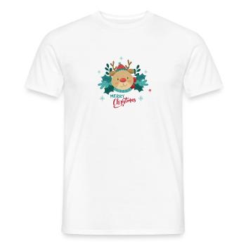 Super Rudolf the Red Nosed Reindeer Merry Christmas - T-shirt homme - blanc - Devant - AI Model Male 178 dark (178cm)