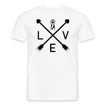 Cats Love with Heart and Cats Paw Cats - Men's T-Shirt - white - Front - AI Model Male 178 dark (178cm)