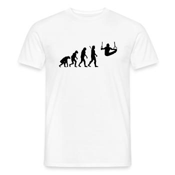 Evolution gymnastics - gymnastics - rings - Men's T-Shirt - white - Front - AI Model Male 178 dark (178cm)