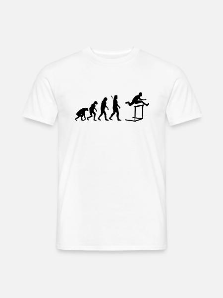 Evolution Hürdenlauf - Hürdenläufer - Leichtathlet - Männer T-Shirt - Weiß