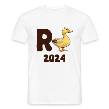R Ente 2024 - Rente 2024 Ente Rentner Ruhestand - Männer T-Shirt - Weiß - Vorne - AI Model Male 178 dark (178cm)