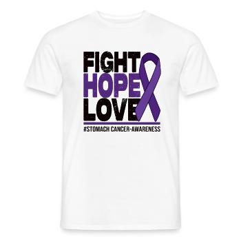Fight Hope Love - Stomach Cancer Awareness - Männer T-Shirt - Weiß - Vorne - AI Model Male 178 dark (178cm)