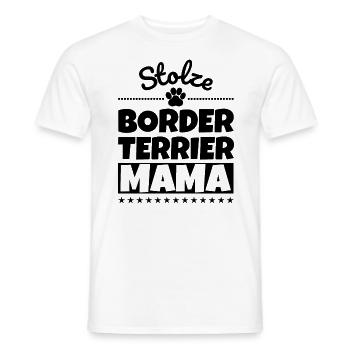 Stolze Border Terrier Mama - Männer T-Shirt - Weiß - Vorne - AI Model Male 178 dark (178cm)