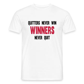 Quitters Never Win Winners Never Quit - Männer T-Shirt - Weiß - Vorne - AI Model Male 178 dark (178cm)