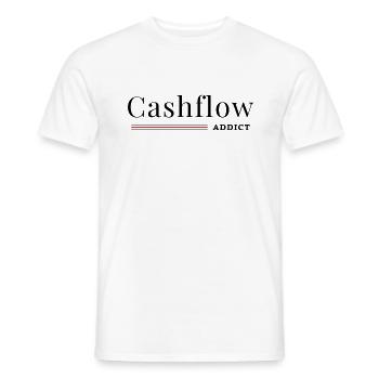 Cash-flow addict - Men's T-Shirt - white - Front - AI Model Male 178 dark (178cm)