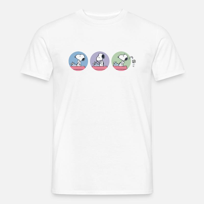 Peanuts Snoopy Autor - Männer T-Shirt - Weiß