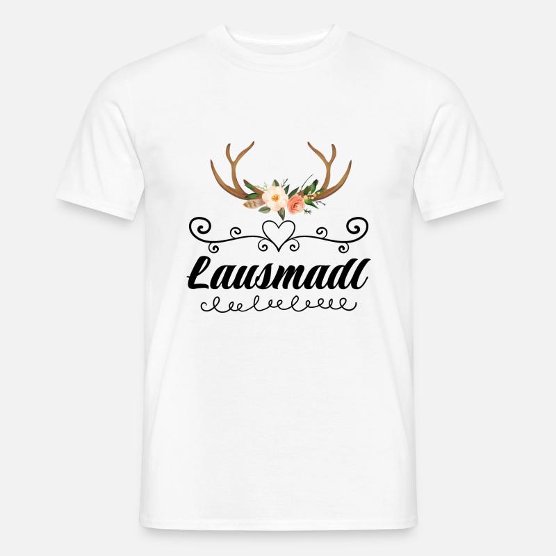 Lausmadl | Trachten Mode Dirndl - Männer T-Shirt - Weiß