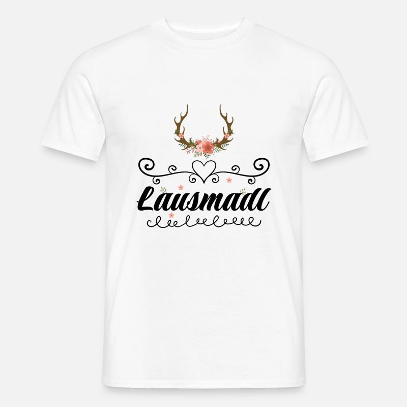 Lausmadl | Trachten Mode Dirndl - Männer T-Shirt - Weiß