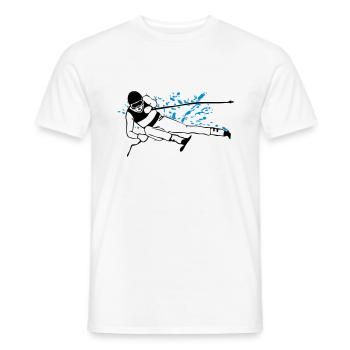Ski alpine - downhill skiing - slalom - skier - Men's T-Shirt - white - Front - AI Model Male 178 dark (178cm)