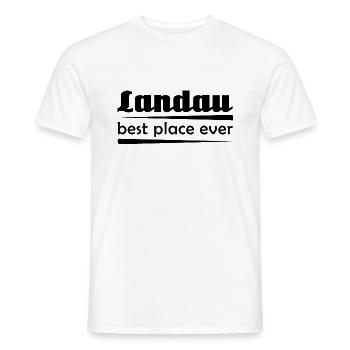 Landau - Stadt best place ever - Männer T-Shirt - Weiß - Vorne - AI Model Male 178 dark (178cm)