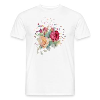 Des roses - T-shirt homme - blanc - Devant - AI Model Male 178 dark (178cm)