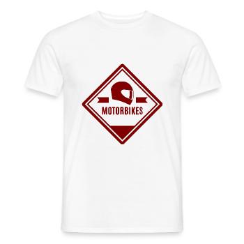 Casque de sport automobile - motos de course de course - T-shirt homme - blanc - Devant - AI Model Male 178 dark (178cm)