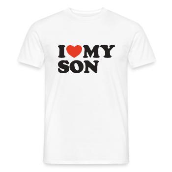 I love my son Herz Shirt - Männer T-Shirt - Weiß - Vorne - AI Model Male 178 dark (178cm)