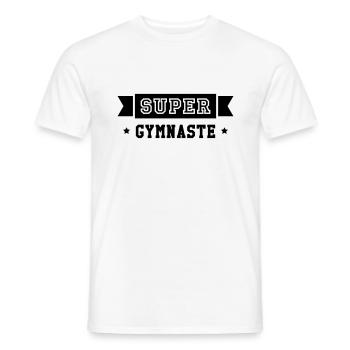 Gymnastique / Gym / Gymnaste / Fitness / GRS - T-shirt homme - blanc - Devant - AI Model Male 178 dark (178cm)