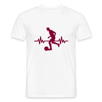 Herzschlag - Soccer / Sportverein Kicker Fußball - Männer T-Shirt - Weiß - Vorne - AI Model Male 178 dark (178cm)