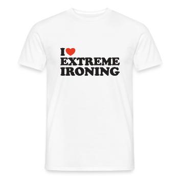 I love Extreme Ironing Heart Shirt - Men's T-Shirt - white - Front - AI Model Male 178 dark (178cm)