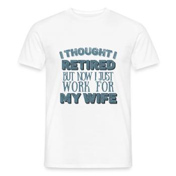 Retraite - Pension - T-shirt homme - blanc - Devant - AI Model Male 178 dark (178cm)