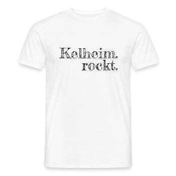 Kelheim rockt - Textdesign mit Stadtnamen - Männer T-Shirt - Weiß - Vorne - AI Model Male 178 dark (178cm)