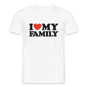 J’aime ma chemise cœur de famille - T-shirt homme - blanc - Devant - AI Model Male 178 dark (178cm)